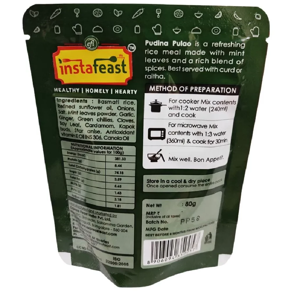 Instafeast Pudina Pulao, 80 g-2.webp